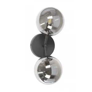 Fiorentino Pasadena 2 Light Aluminium and Glass Interior Up/Down Wall Light (G9) Black by Fiorentino, a Wall Lighting for sale on Style Sourcebook