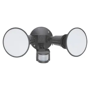 Mercator Sanders Double 12W LED Exterior Adjustable Spot Light With Sensor Black by Mercator, a Outdoor Lighting for sale on Style Sourcebook