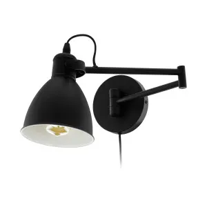 Eglo San Peri Flex and Plug Adjustable Wall Light Black by Eglo, a Wall Lighting for sale on Style Sourcebook