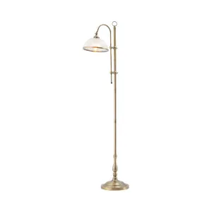 Mercator Marina Ribbed Glass Floor Lamp Antique Brass by Mercator, a Floor Lamps for sale on Style Sourcebook