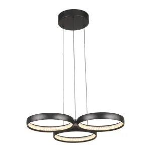 Cougar Olympus Black LED CCT Ring Pendant 3 Light by Cougar, a Pendant Lighting for sale on Style Sourcebook