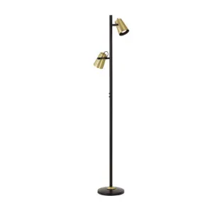 Telbix Deny Adjustable 2 Light Floor Lamp (GU10) Gold and Black by Telbix, a Floor Lamps for sale on Style Sourcebook