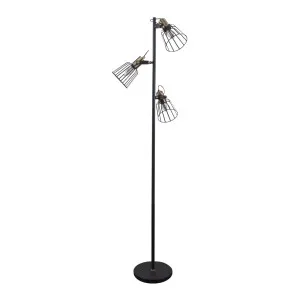 Domus Ashley 3 Light Wire Floor Lamp (E14) Black by Domus, a Floor Lamps for sale on Style Sourcebook