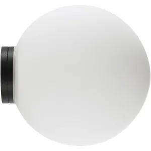 Calibo Crest Opal Glass 140mm IP44 Orb Wall Light Black by Calibo, a Wall Lighting for sale on Style Sourcebook