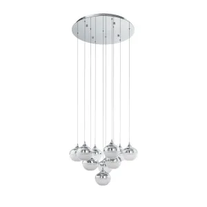 Eglo Mioglia Chrome and Clear Dimmable LED Pendant Light 10 Light by Eglo, a LED Lighting for sale on Style Sourcebook