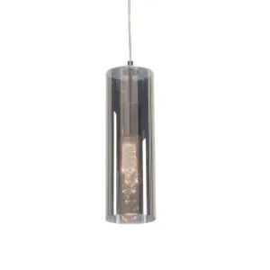 Mercator Eden Chrome Metal and Glass Pendant Light (E27) Smoke by Mercator, a Pendant Lighting for sale on Style Sourcebook