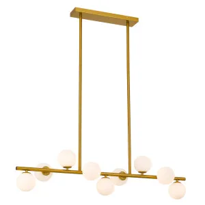 Telbix Moran Small 9 Light Linear Pendant Gold by Telbix, a Pendant Lighting for sale on Style Sourcebook