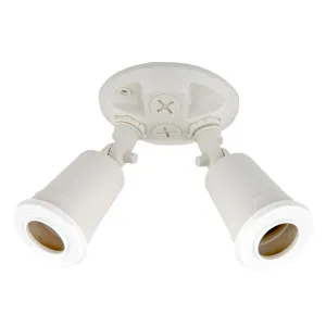 Twin Exterior PVC Lamp holder Pack White by Housewatch, a Spotlights for sale on Style Sourcebook