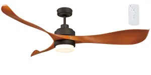 Eagle 56" DC Ceiling Fan 3 Blade With Dimmable 12W LED Light And Remote Oil Rubbed Bronze by Mercator, a Ceiling Fans for sale on Style Sourcebook