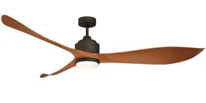 Eagle 66" XL  DC 3 Blade Ceiling Fan With Dimmable 12W LED Light And Remote Oil Rubbed Bronze by Mercator, a Ceiling Fans for sale on Style Sourcebook