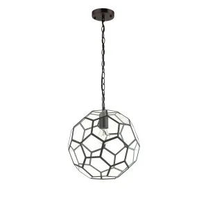 Honeycomb Black and Glass Pendant Light 330mm by Evertop, a Pendant Lighting for sale on Style Sourcebook