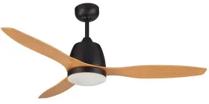 Martec Elite (1200mm) 48" Ceiling Fan With ABS Blades And 20W LED CCT Dimmable Light Matt Black With Bamboo by Martec, a Ceiling Fans for sale on Style Sourcebook