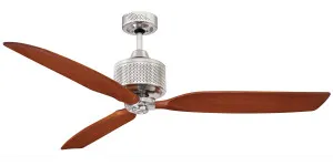 Savannah 52" (1300mm) 3 Blade ABS Indoor/Outdoor Ceiling Fan Brushed Chrome And Timber by Mercator, a Ceiling Fans for sale on Style Sourcebook