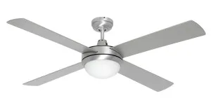 Caprice 52" 1300mm Ceiling Fan with 2 x BC Light Brushed Steel by Mercator, a Ceiling Fans for sale on Style Sourcebook