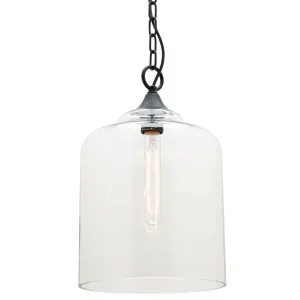 Hampton Glass Pendant Light With Matte Black Metal Small by Mercator, a Pendant Lighting for sale on Style Sourcebook