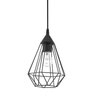 Eglo Tarbes Black Cage Pendant Light 1 Light Small by Eglo, a Pendant Lighting for sale on Style Sourcebook