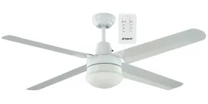 Martec Precision White Ceiling Fan With Light And Remote Control 48" - 1200mm by Martec, a Ceiling Fans for sale on Style Sourcebook