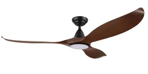 Eglo Noosa 60" 3 Blade DC Indoor/Outdoor Ceiling Fan With 18W CCT Dimmable LED Light Aged Elm and Black by Eglo, a Ceiling Fans for sale on Style Sourcebook