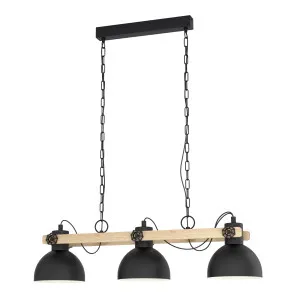 Eglo Lubenham Black Steel E27 Pendant Light 3 Light by Eglo, a Pendant Lighting for sale on Style Sourcebook