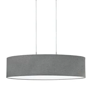 Eglo Pasteri Grey Linen Shade Pendant Light Long 2 Light by Eglo, a Pendant Lighting for sale on Style Sourcebook