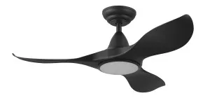 Eglo Noosa 40" 3 Blade DC Indoor/Outdoor Ceiling Fan with 18W CCT Dimmable LED Light Matte Black by Eglo, a Ceiling Fans for sale on Style Sourcebook