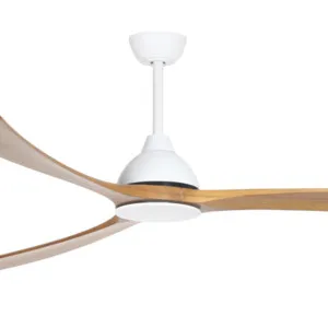 Fanco Sanctuary DC 86" Solid Timber Blade Indoor/Outdoor Ceiling Fan With Remote White/Teak by Fanco, a Ceiling Fans for sale on Style Sourcebook