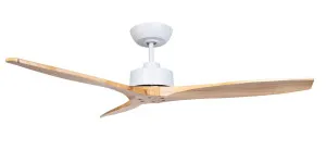 Fanco Wynd 54" DC Ceiling Fan Matte White With Natural Blades by Fanco, a Ceiling Fans for sale on Style Sourcebook