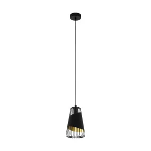 Eglo Austell Black and Gold Pendant Light Small by Eglo, a Pendant Lighting for sale on Style Sourcebook