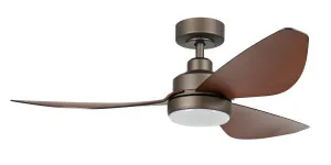 Eglo Torquay 48" 3 Blade DC Indoor/Outdoor Ceiling Fan With 20W CCT Dimmable LED Light Oil Rubbed Bronze & Koa by Eglo, a Ceiling Fans for sale on Style Sourcebook