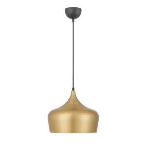 Telbix Polk Brushed Gold & Black Shade Pendant Light (E27) Medium by Telbix, a Pendant Lighting for sale on Style Sourcebook