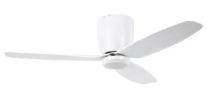 Eglo Seacliff 44" 1120mm Low Profile DC Ceiling Fan with Tricolour CCT LED Light White by Eglo, a Ceiling Fans for sale on Style Sourcebook