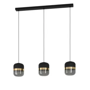 Black Eglo Sinsiga Bar Pendant Light (E27) 3 Light by Eglo, a Pendant Lighting for sale on Style Sourcebook