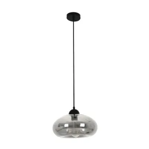 CLA Mason 1 Light Oval Glass Pendant Light (E27) Smoke by Compact Lamps Australia, a Pendant Lighting for sale on Style Sourcebook