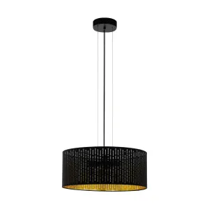 Eglo Varillas 3 Light Pendant Light Black and Gold by Eglo, a Pendant Lighting for sale on Style Sourcebook