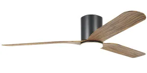 Eglo Iluka 52" ABS DC Hugger Ceiling Fan with 20W LED Light Black & Timber by Eglo, a Ceiling Fans for sale on Style Sourcebook