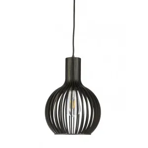 Black Fiorentino Guarin Timber Pendant (E27) Small by Fiorentino, a Pendant Lighting for sale on Style Sourcebook