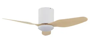 Fanco Smart Studio 42" (1066mm) Low Profile ABS Blade DC Ceiling Fan With 18W Dimmable CCT LED Light & Remote White & Beechwood by Fanco, a Ceiling Fans for sale on Style Sourcebook