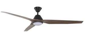 Fanco Smart Infinity-iD 64" (1620mm) DC Ceiling Fan With 18W Dimmable CCT LED Light & Remote Black & Spotted Gum by Fanco, a Ceiling Fans for sale on Style Sourcebook