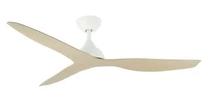 Martec Smart Avoca 48" DC 3 Bladed Ceiling Fan With Remote Matt White & Oak by Martec, a Ceiling Fans for sale on Style Sourcebook