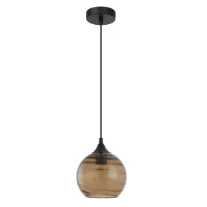 CLA Marbre Wavy Wine Glass Pendant (E27) Amber by Compact Lamps Australia, a Pendant Lighting for sale on Style Sourcebook