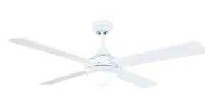 White Brilliant Tempo Plus Timber Blade AC Ceiling Fan with 2x E27 Light and Remote 48" by Brilliant, a Ceiling Fans for sale on Style Sourcebook