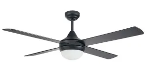 Brilliant Tempo Plus 52" Timber Blade AC Ceiling Fan with 2x E27 Light Black by Brilliant, a Ceiling Fans for sale on Style Sourcebook