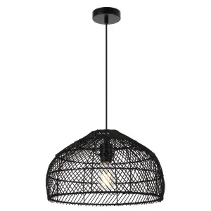 Black Telbix Frya Woven Pendant (E27) Medium by Telbix, a Pendant Lighting for sale on Style Sourcebook