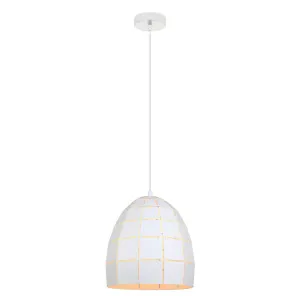 White CLA Armis Pendant (E27) Ellipse by Compact Lamps Australia, a Pendant Lighting for sale on Style Sourcebook