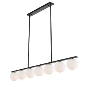 Telbix Marsten Black Glass Pendant (E27) 7 Light Bar by Telbix, a Pendant Lighting for sale on Style Sourcebook