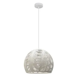 CLA Botanica Embossed Dome Pendant Light (E27) White by Compact Lamps Australia, a Pendant Lighting for sale on Style Sourcebook