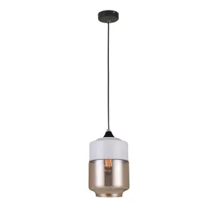 CLA Casa White & Amber Glass Pendant (E27) Jar by Compact Lamps Australia, a Pendant Lighting for sale on Style Sourcebook