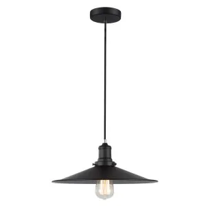 Black CLA Piatto Pendant (E27) Large by Compact Lamps Australia, a Pendant Lighting for sale on Style Sourcebook