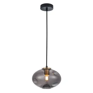 Smokey CLA Fossette Pendant (E27) Oval by Compact Lamps Australia, a Pendant Lighting for sale on Style Sourcebook