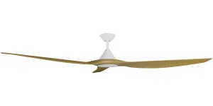 Calibo Smart CloudFan 72" (1830mm) ABS DC Ceiling Fan and Remote White & Teak by Calibo, a Ceiling Fans for sale on Style Sourcebook